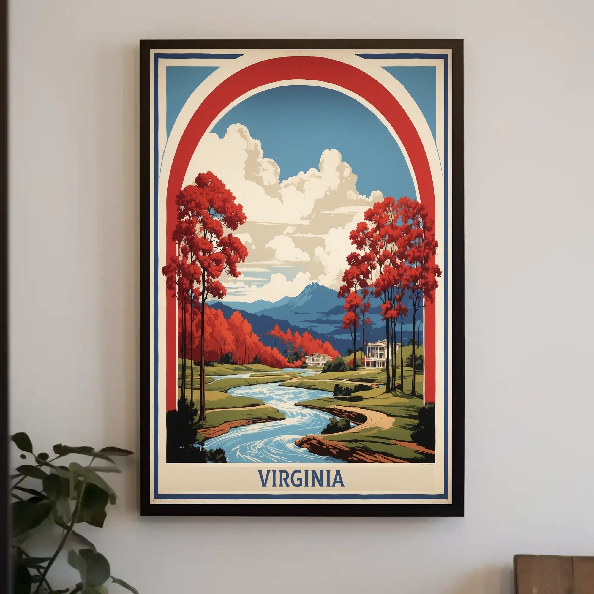 Scenic Virginia Landscape Vintage Art Travel Poster