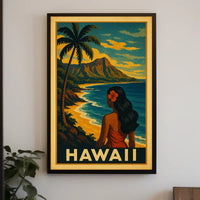 Hawaii Vintage Travel Poster