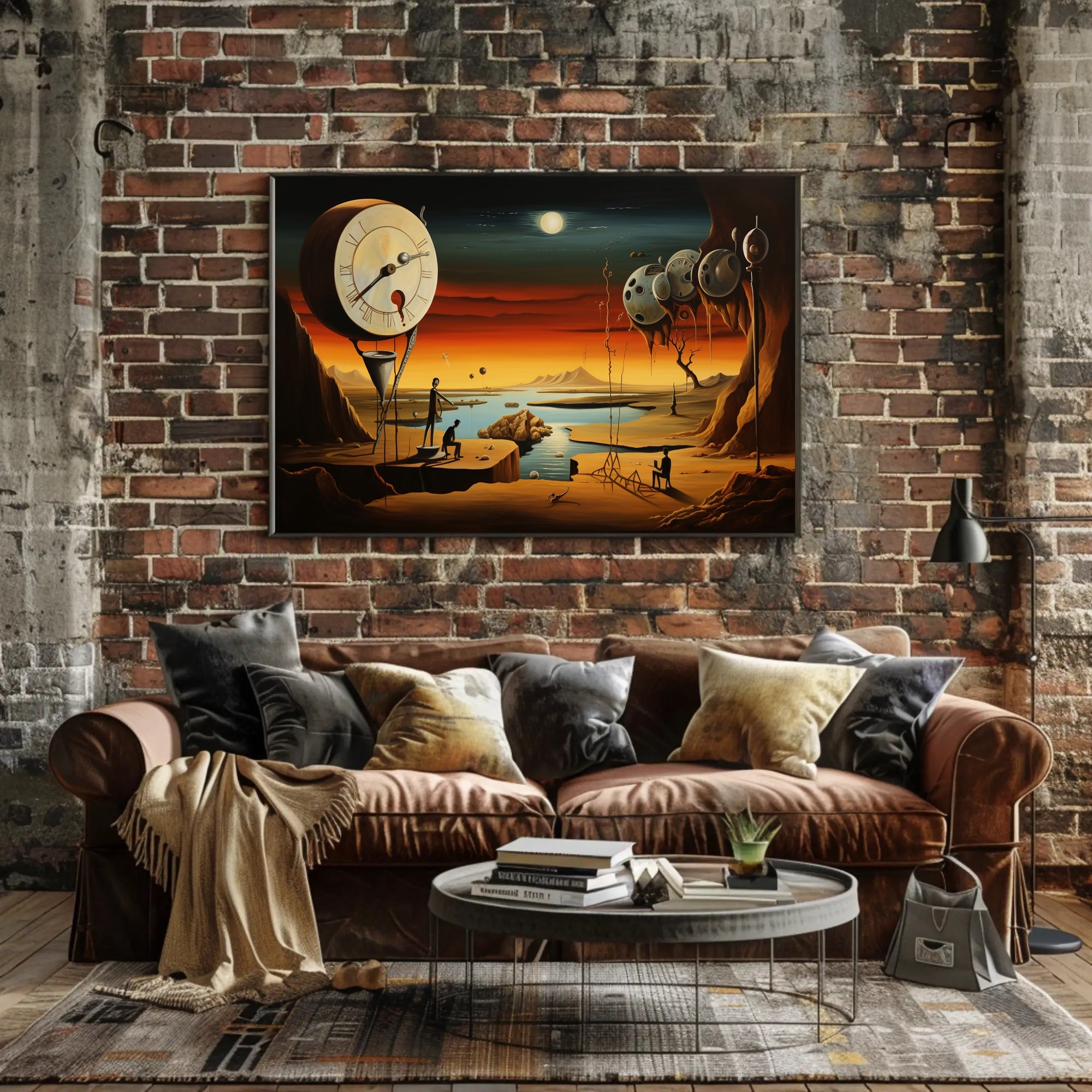 Surreal Desert Timepiece: Abstract or Artistic Poster