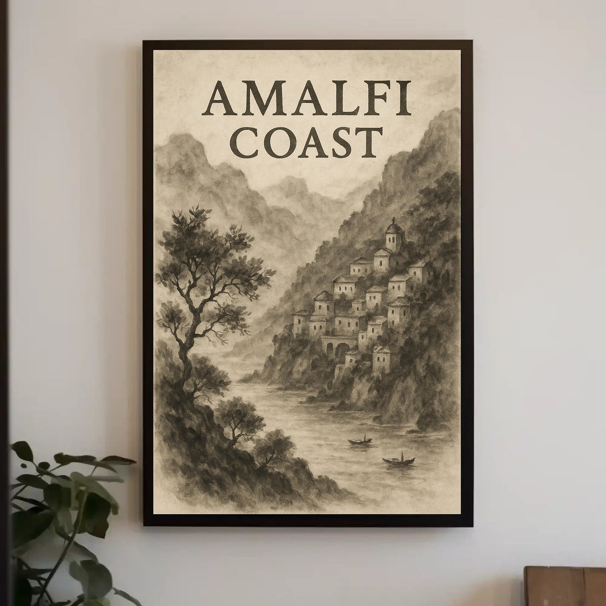 Amalfi Coast Poster 18x24 Wall Art Coastal Italy Decor