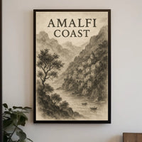 Amalfi Coast Poster 18x24 Wall Art Coastal Italy Decor
