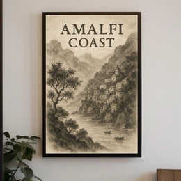 Amalfi Coast Poster 18x24 Wall Art Coastal Italy Decor