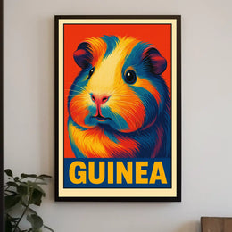 Vibrant Guinea Pig Portrait Poster