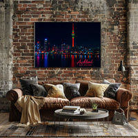 Auckland Night Skyline Photography Wanderlust Poster