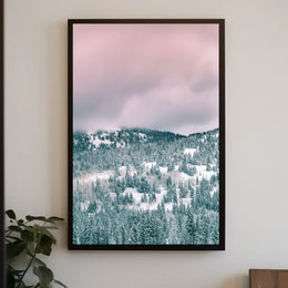 Winter Wonderland Landscape with Serene National Park Poster