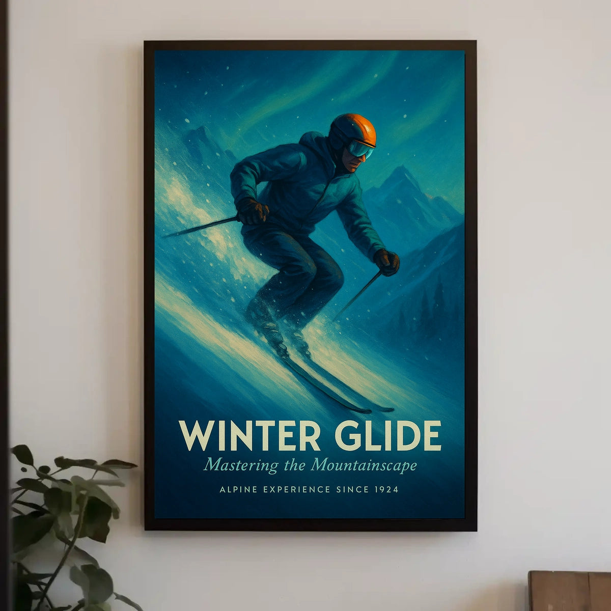 Winter Glide Mastering the Mountainscape Poster