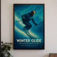 Winter Glide Mastering the Mountainscape Poster