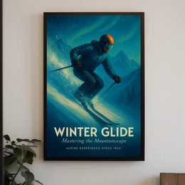 Winter Glide Mastering the Mountainscape Poster
