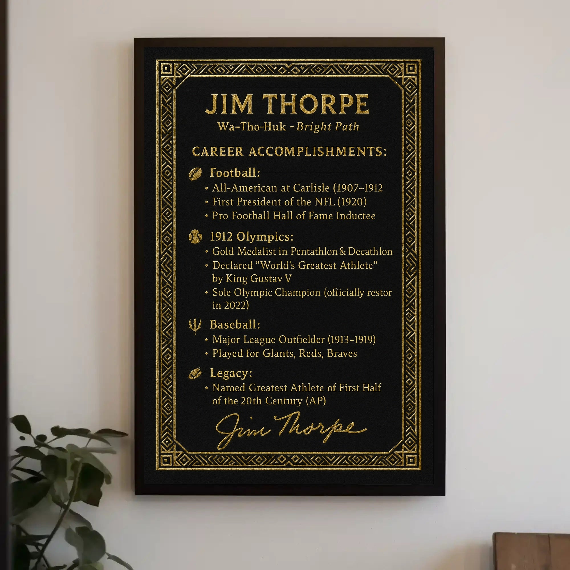 Jim Thorpe Celebratory Sports Legacy Vintage Poster