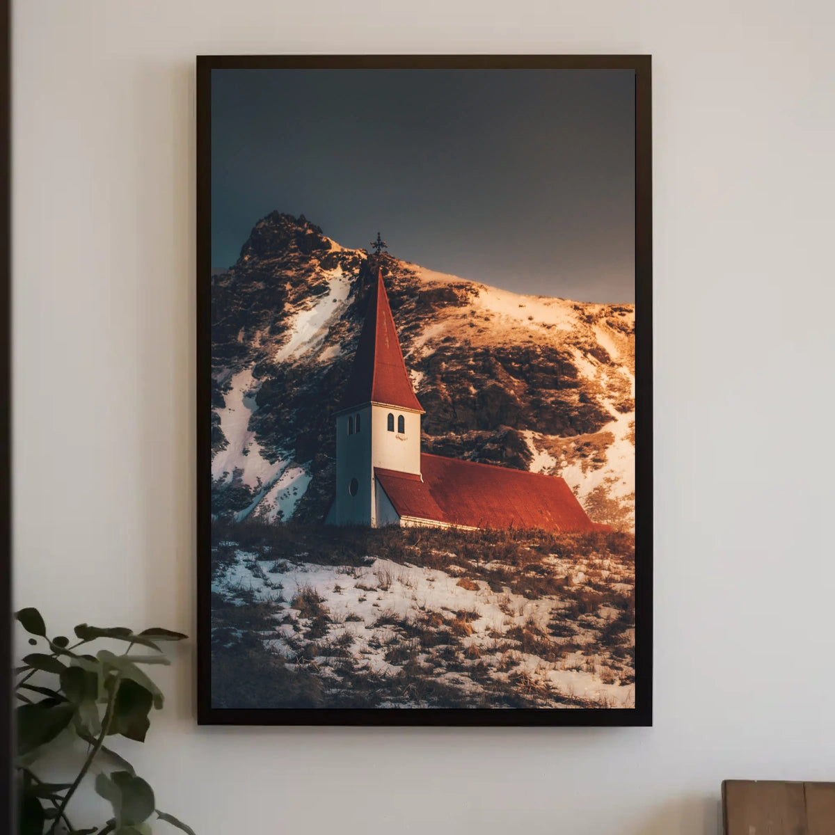 Church At Dusk In The Mountains Poster