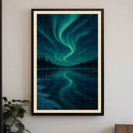 Aurora Borealis Reflections Poster