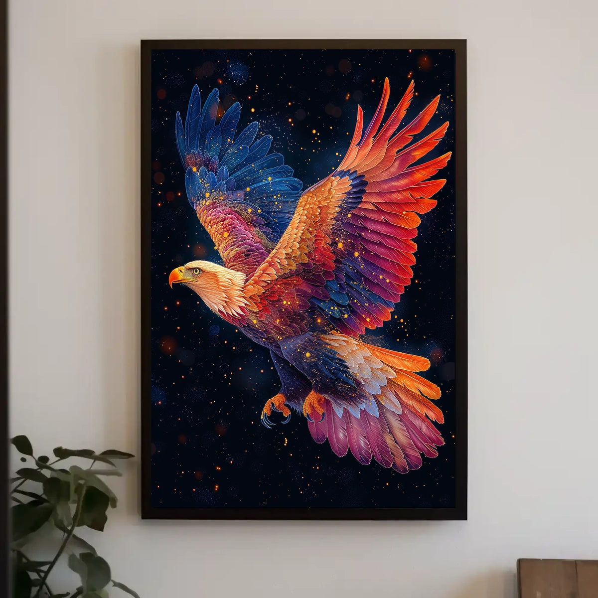 Majestic Cosmic Eagle Surreal Art Poster Print