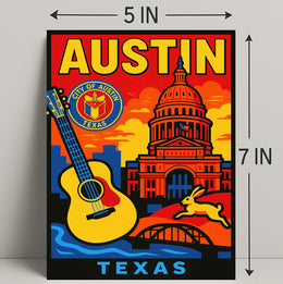 Vibrant Austin, Texas Poster PosterGoat