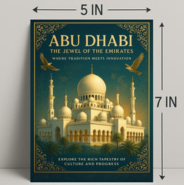 Abu Dhabi Majestic Grand Mosque Travel Poster