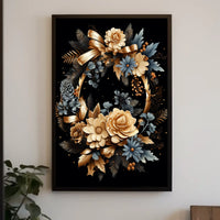 Luxurious Floral Wreath Artwork Print - Abstract or Artistic Poster