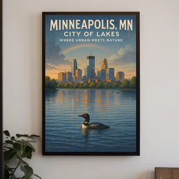 Minneapolis City of Lakes Poster