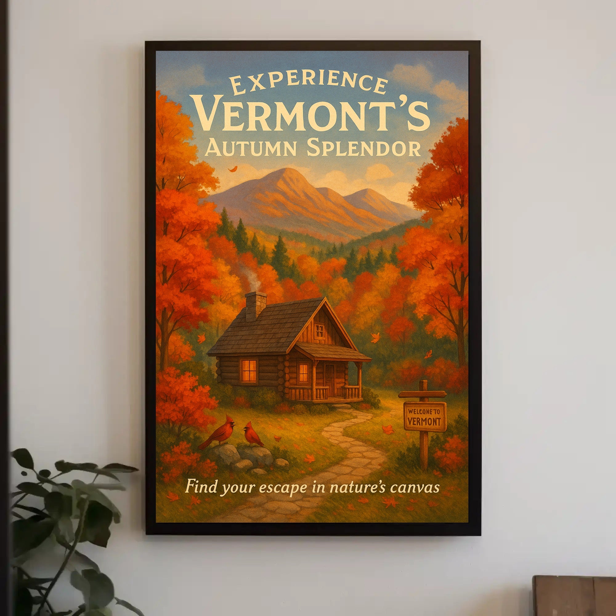 Vermont Autumn Scenic Poster Wall Art Print