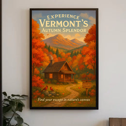 Vermont Autumn Scenic Poster Wall Art Print