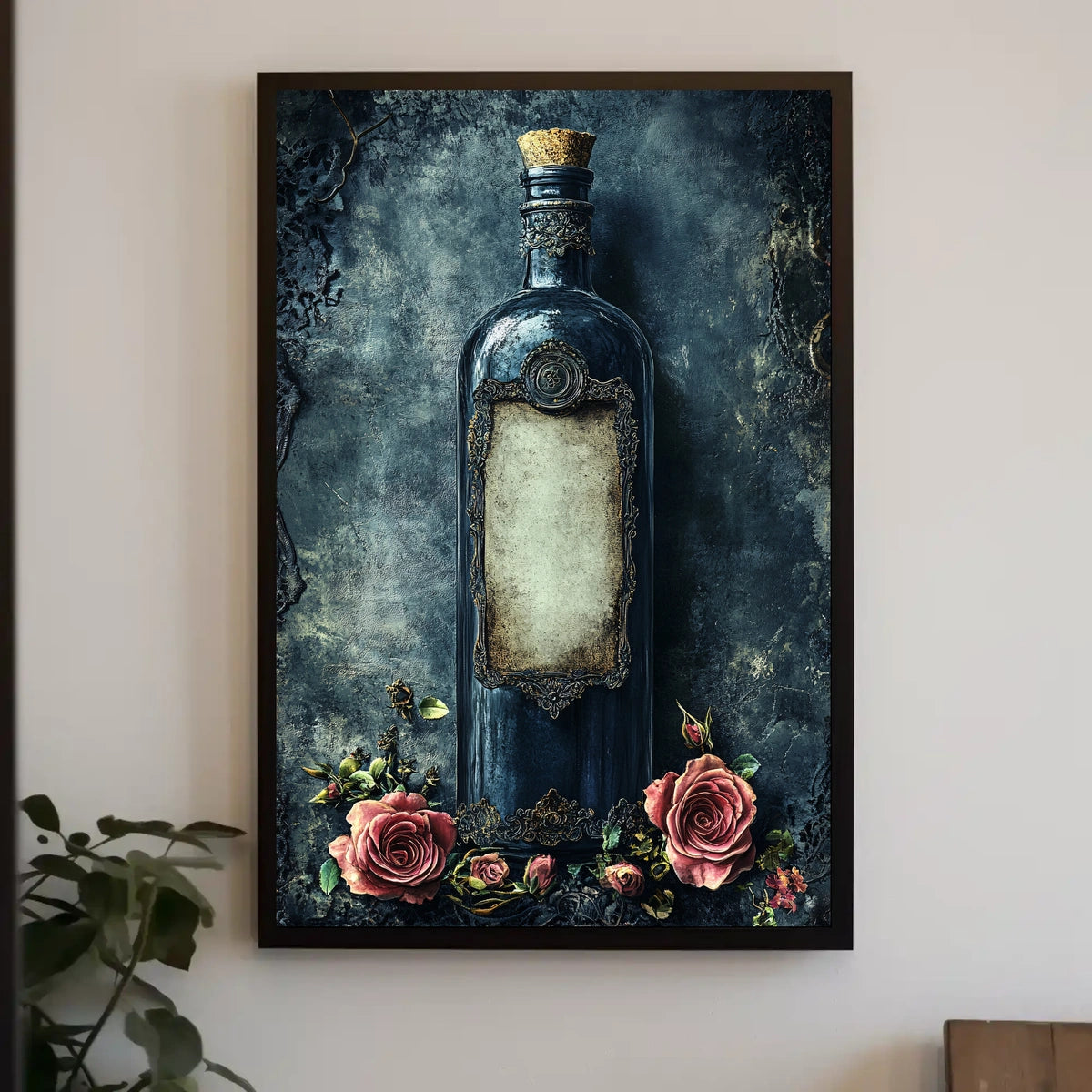 Ornate Vintage Glass Bottle Art Print Poster