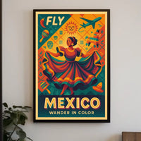 Fly to Mexico Wander in Color Poster