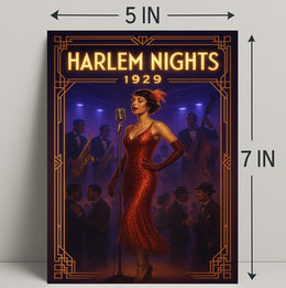 Harlem Nights Jazz Club Scene Music or Concert Poster