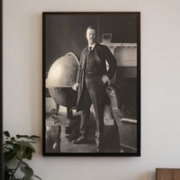 Theodore Roosevelt Library Globe Vintage Poster