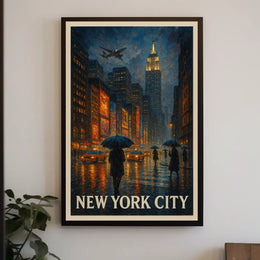 New York City A Rainy Evening Poster