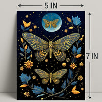 Ethereal Moths in Nature-Inspired Artistic Poster