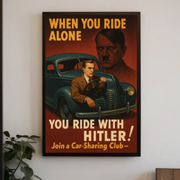 When You Ride Alone WWII Propaganda Poster Poster
