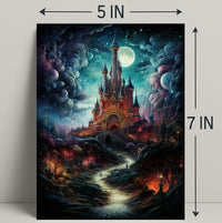 Enchanted Castle Under The Moonlit Sky Poster