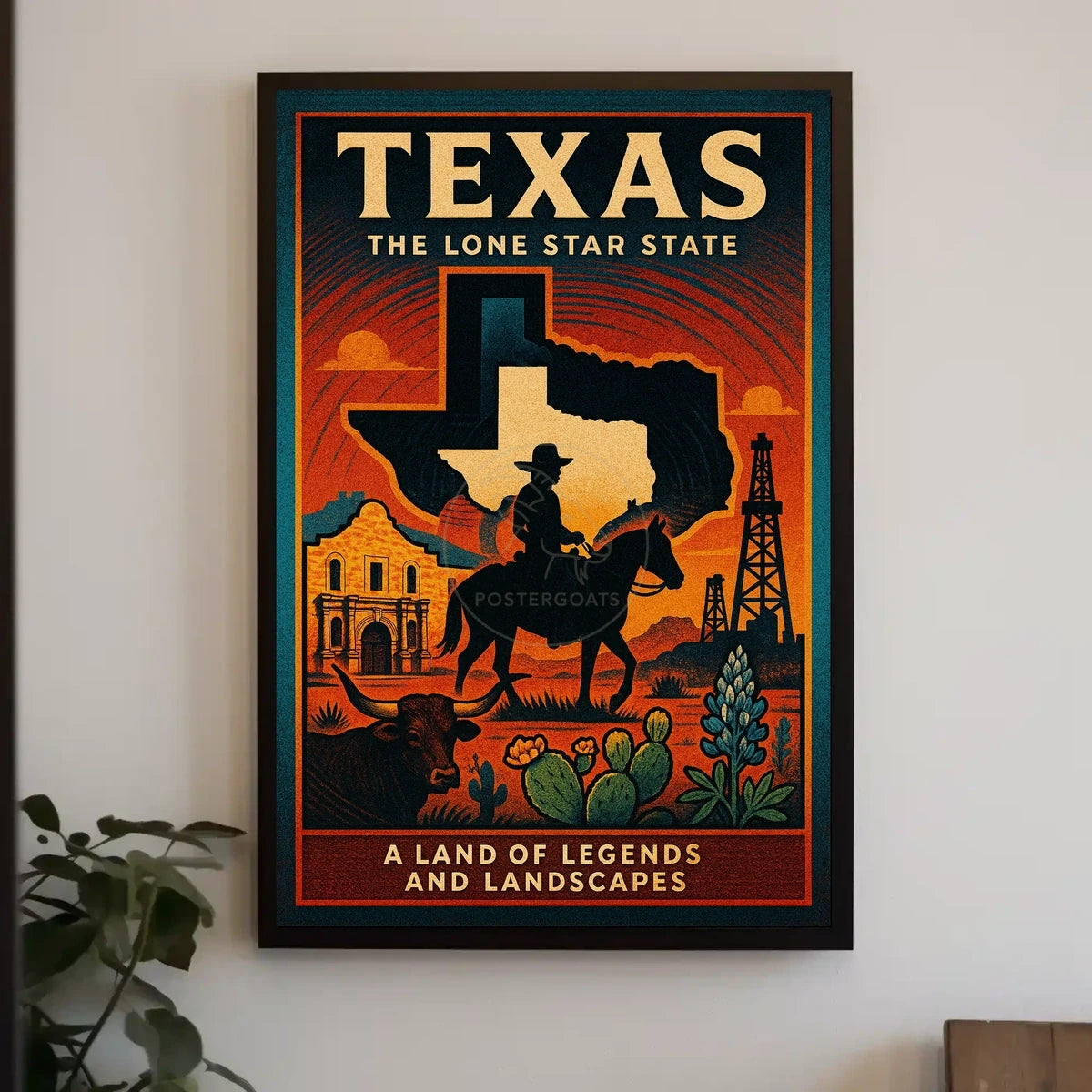 Texas Heritage: Vintage Cowboy and Landscape Cultural Poster