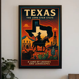 Texas Heritage: Vintage Cowboy and Landscape Cultural Poster