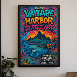 Vaitape Harbor Street Art Tropical Creativity Culture Poster