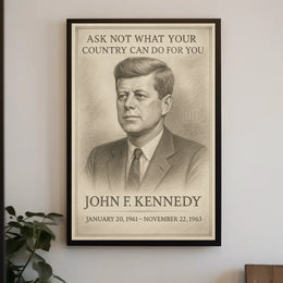 John F Kennedy Inspirational Quote Art Print Wall Decor PosterGoat