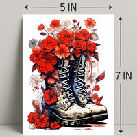 Floral Boots A Fusion Of Nature And Poster