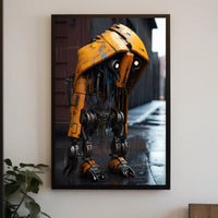 The Lonely Robot In The Rain Poster PosterGoat