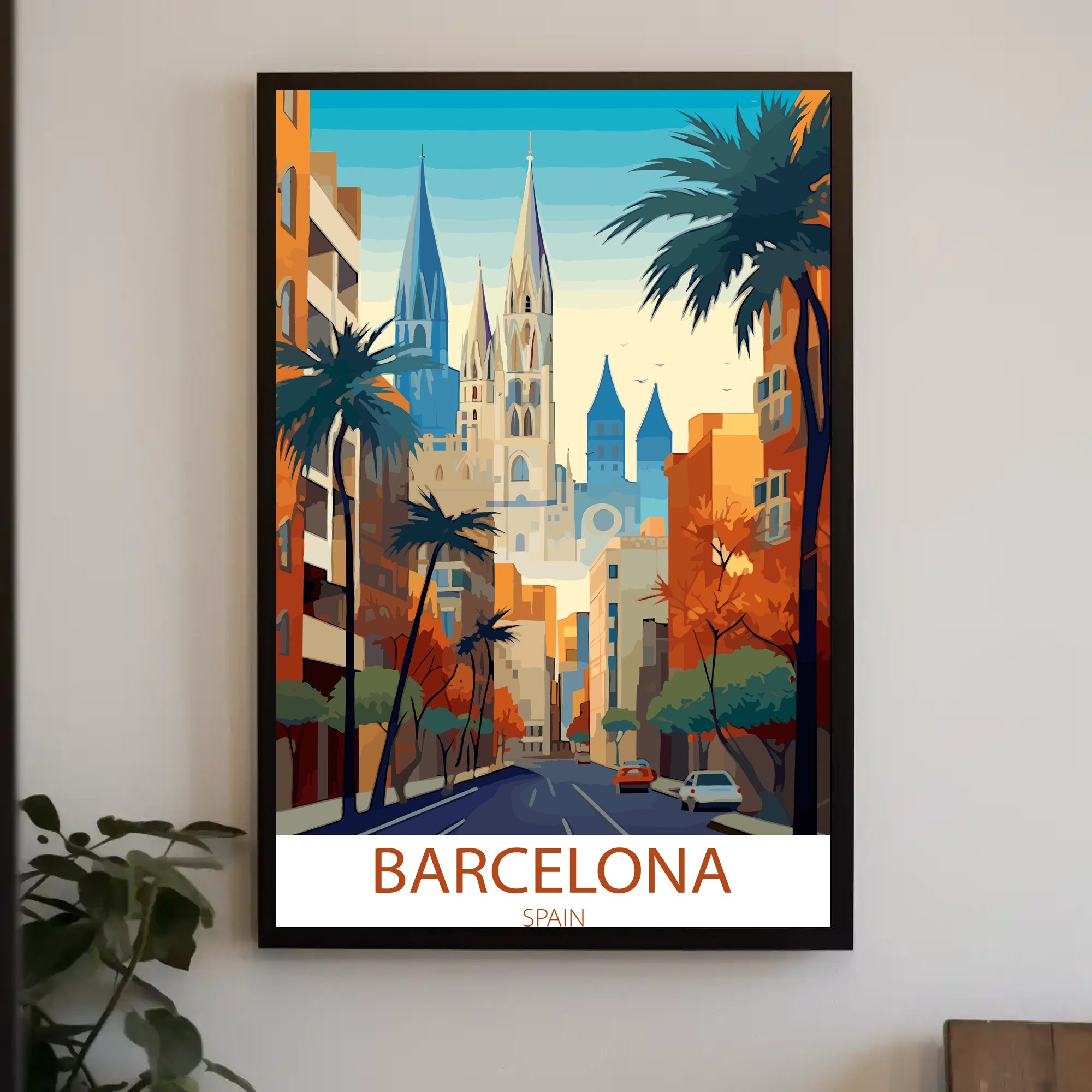 Barcelona Vibrant Cityscape Urban or Cityscape Poster