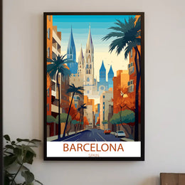 Barcelona Vibrant Cityscape Urban or Cityscape Poster