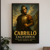 Cabrillo California Scenic Coastal Travel Vintage Souvenir Wall Decor Wanderlust Collectors Poster