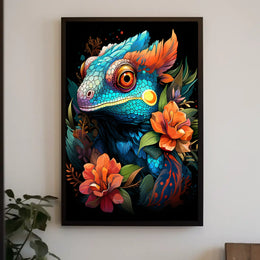 Vibrant Chameleon Fantasy Poster