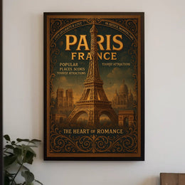 Paris, France The Heart of Romance Poster