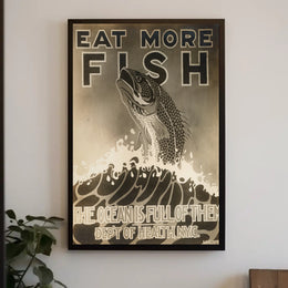 Fish Abundance NYC Vintage Public Health Poster PosterGoat