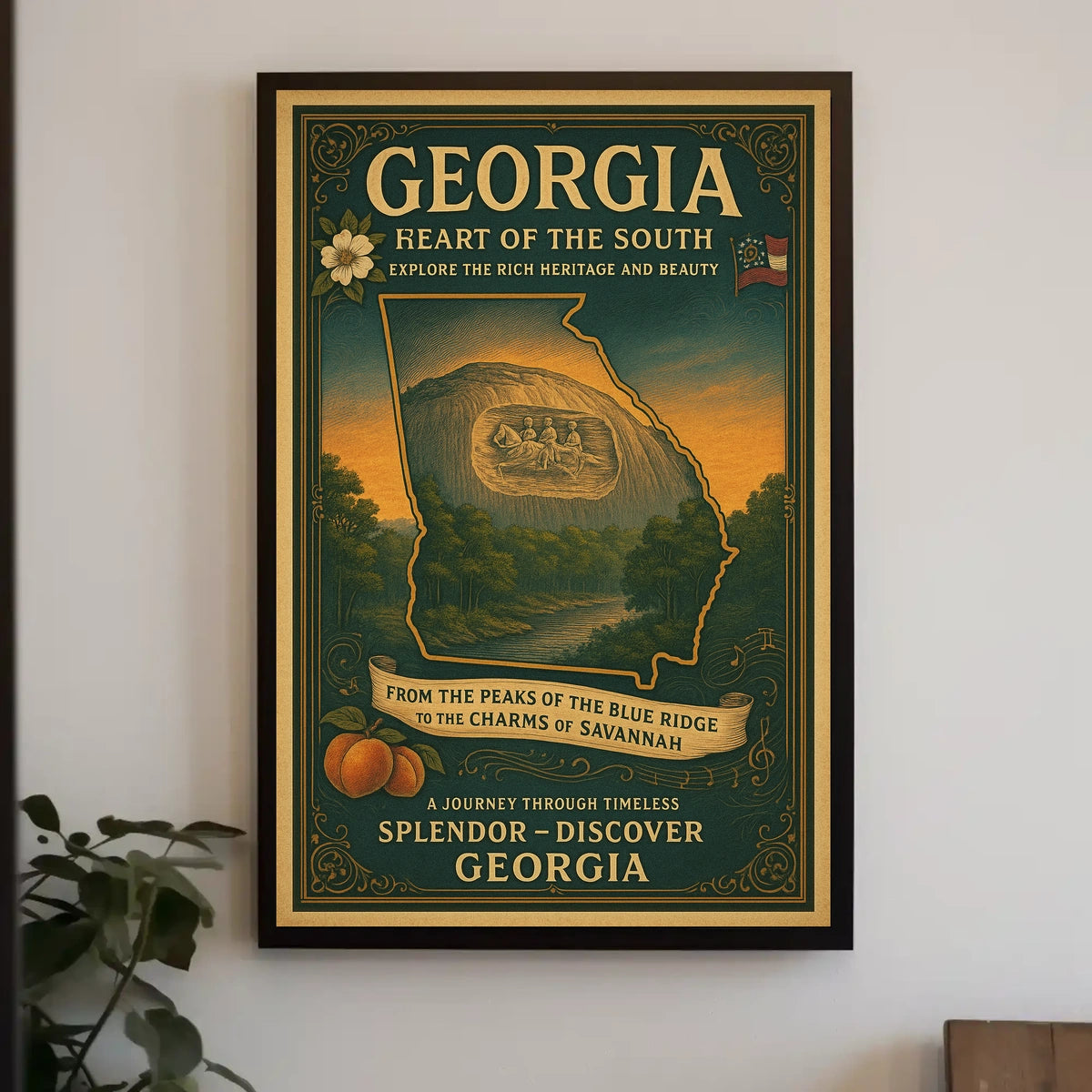 Discover Georgia Heart Of The South Poster