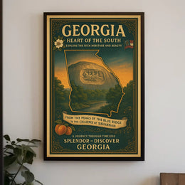 Discover Georgia Heart Of The South Poster