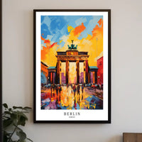 Berlin Brandenburg Gate Vibrant Urban Cityscape Abstract Artistic Poster PosterGoat