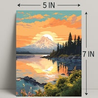Serene Mountain Sunset Poster PosterGoat