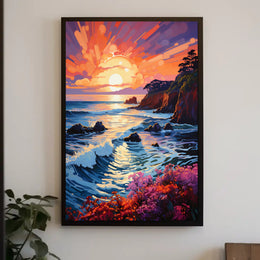 Vibrant Coastal Sunset Poster PosterGoat