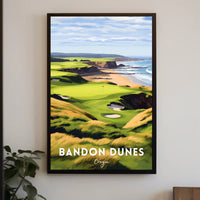 Bandon Dunes Coastal Golf Scene Sports Poster