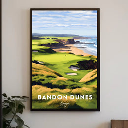 Bandon Dunes Coastal Golf Scene Sports Poster