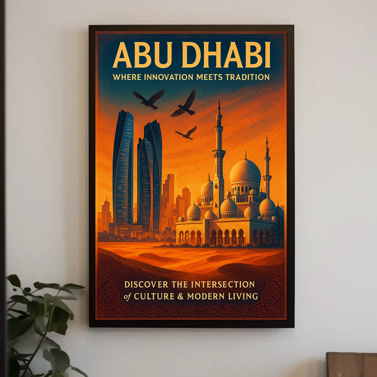 Abu Dhabi Innovation and Tradition Travel Poster